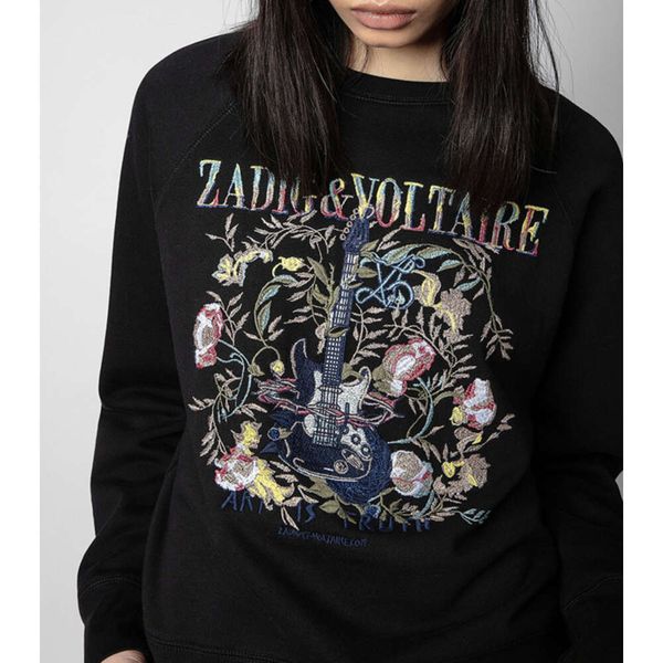 zadig voltaire embroidery fleece sweatshirt gold silver line letter guitar flower jumper round neck fleece women designer sweater, Black
zadig voltaire embroidery fleece sweatshirt gold silver line letter guitar flower jumper round neck fleece women designer sweater, Black