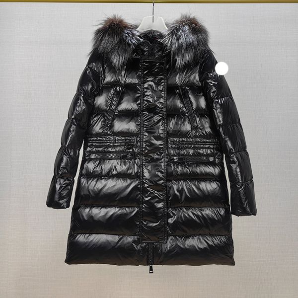 designer womens winter coat embroidery badge mid length fox fur collar hooded puffer jacket winter thickened warm relaxed women coat breadwe, Black
designer womens winter coat embroidery badge mid length fox fur collar hooded puffer jacket winter thickened warm relaxed women coat breadwe, Black