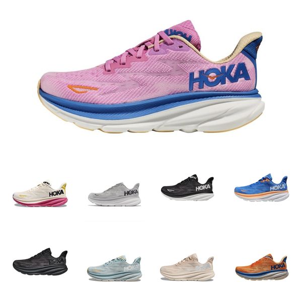 

hoka one bondi 8 running shoe carbon x2 clifton  men women sports low sneakers fabric rubber mesh amber yellow goblin blue black white outd