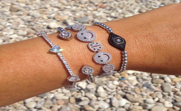 brand woman 2017 new sparking micro pave clear zirconia happy face happy link chain unique stylish bracelet4169358, Silver
brand woman 2017 new sparking micro pave clear zirconia happy face happy link chain unique stylish bracelet4169358, Silver