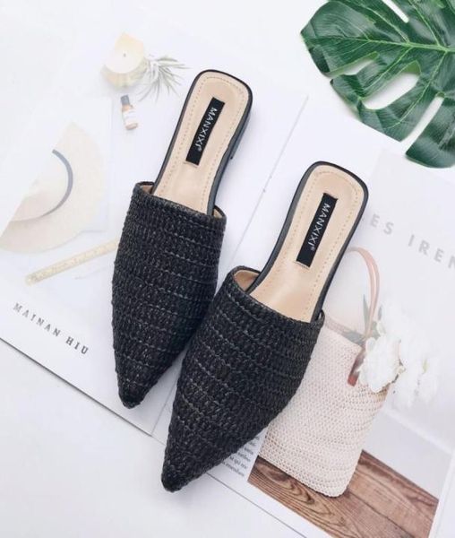 new womens summer solid toecovered slipper fashion pointed woven breathable lazy slippers flat sandals women mule slides shoes8099392, Black
new womens summer solid toecovered slipper fashion pointed woven breathable lazy slippers flat sandals women mule slides shoes8099392, Black