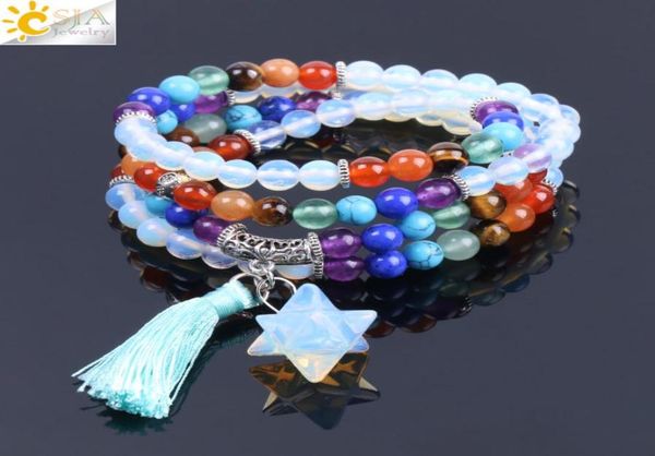 csja reiki multilayer 7 chakra 108 mala bead bracelet for men women opal star pendant rainbow meditation healing tassel bangle je9667261, Black
csja reiki multilayer 7 chakra 108 mala bead bracelet for men women opal star pendant rainbow meditation healing tassel bangle je9667261, Black