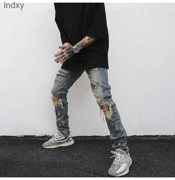 men's jeans fashion zc909 2023 runway luxury european design party style clothing, Blue
men's jeans fashion zc909 2023 runway luxury european design party style clothing, Blue
