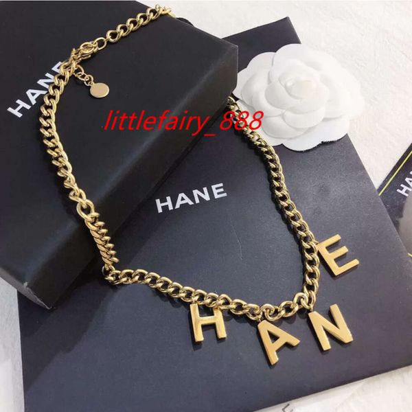 

23ss fashionable 18k gold plated stainless steel necklaces choker letter pendant statement fashion womens necklace wedding jewelry, Silver