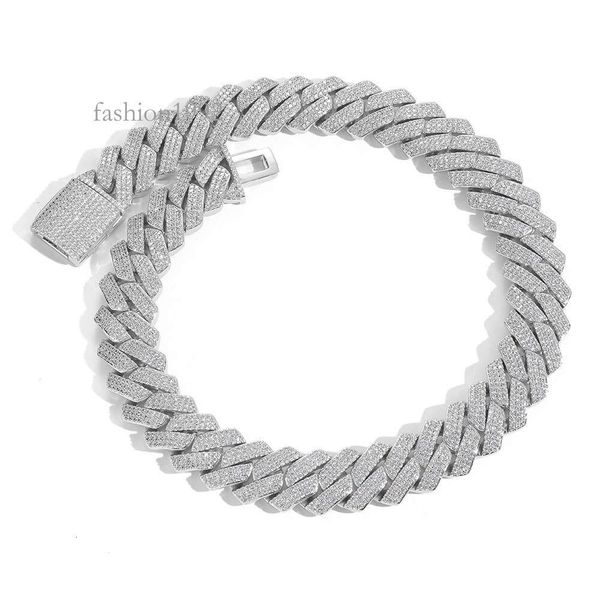 Hot Selling Hip-Hop 20Mm Diamond Cuban Chain Sier Necklace Trendy Brand Personality Mosan Diamond Men's Necklace
Hot Selling Hip-Hop 20Mm Diamond Cuban Chain Sier Necklace Trendy Brand Personality Mosan Diamond Men's Necklace