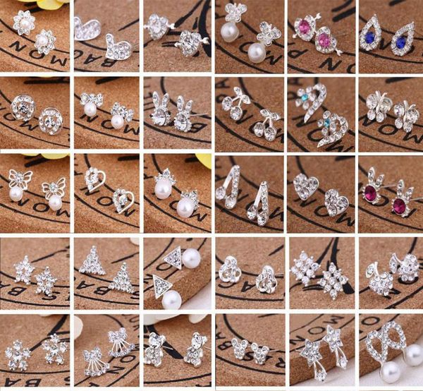 45 styles creative ear studs fashion snowflake beer crystal rhinestone pearl earrings for jewelry gift ea0805607302, Golden;silver
45 styles creative ear studs fashion snowflake beer crystal rhinestone pearl earrings for jewelry gift ea0805607302, Golden;silver