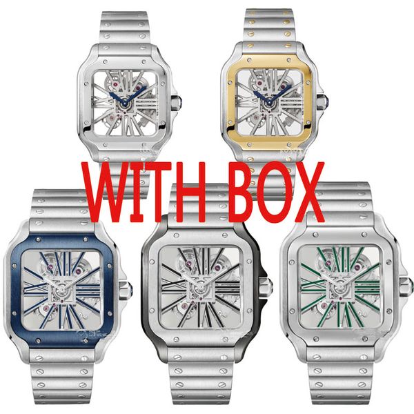 2023 mens luxury watches square skeleton watch 40mm size watch all stainless steel luminous needles casual business quartz wristwatch, Slivery;brown
2023 mens luxury watches square skeleton watch 40mm size watch all stainless steel luminous needles casual business quartz wristwatch, Slivery;brown