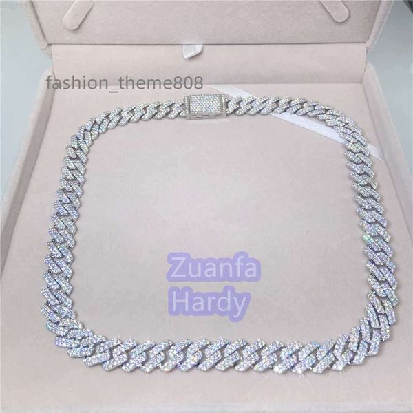 zuanfa passed diamond tester prong setting vvs moissanite diamond cuban link chain necklace, Silver
zuanfa passed diamond tester prong setting vvs moissanite diamond cuban link chain necklace, Silver