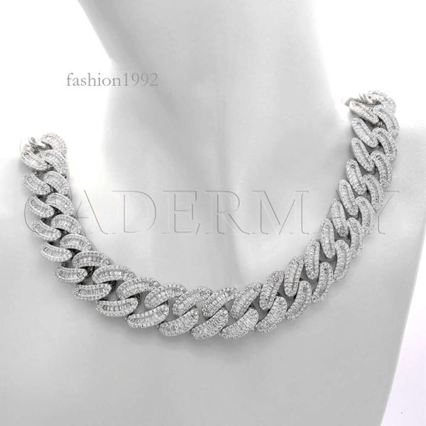 iced out men's 16mm miami cuban link chain sterling sier moissnate baguette necklace for men hip hop jewelry, Silver
iced out men's 16mm miami cuban link chain sterling sier moissnate baguette necklace for men hip hop jewelry, Silver