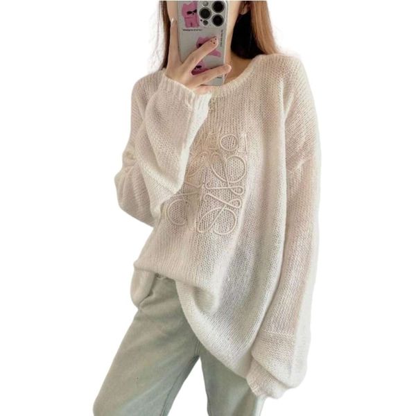 designer hoodie loewees original quality sweater mohair sweater loose large round neck pullover college style letter sweater, White;black
designer hoodie loewees original quality sweater mohair sweater loose large round neck pullover college style letter sweater, White;black