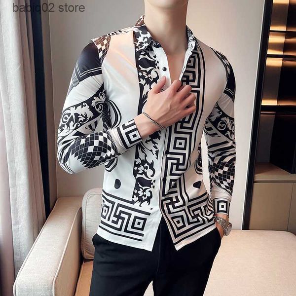 men's casual shirts luxury long sleeve mens baroque shirts dress autumn party prom wear slim fit male brand clothing striped print casu, White;black
men's casual shirts luxury long sleeve mens baroque shirts dress autumn party prom wear slim fit male brand clothing striped print casu, White;black