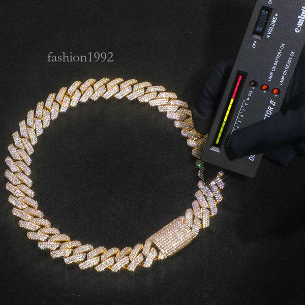 drop shipping fine jewelry hip hop men 20mm gold plated iced out vvs moissanite diamond cuban link chain necklace, Silver
drop shipping fine jewelry hip hop men 20mm gold plated iced out vvs moissanite diamond cuban link chain necklace, Silver