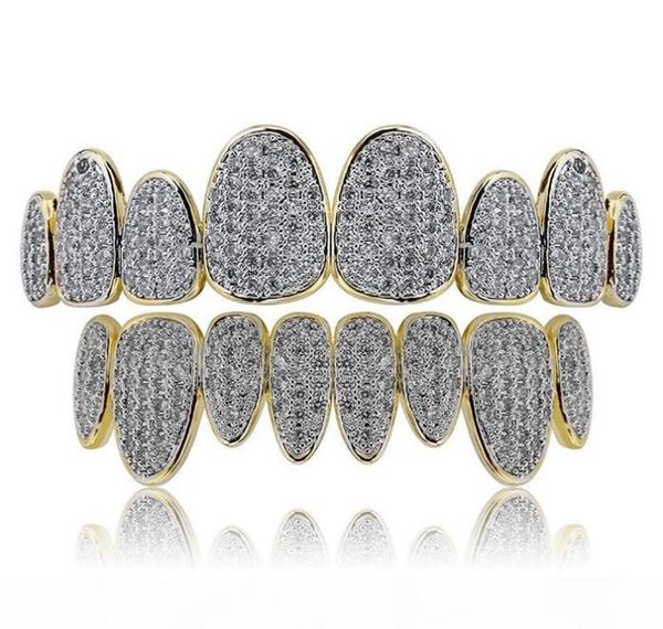 punk teeth grillz set gold silver irregular 8tooth canines with zircon teeth grillz 7495913, Black