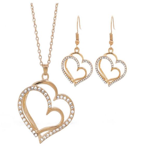 vintage gold silver double love heart pendants necklaces dangle earring jewelry set for women wedding gift diy fashion craft acces5652702
vintage gold silver double love heart pendants necklaces dangle earring jewelry set for women wedding gift diy fashion craft acces5652702