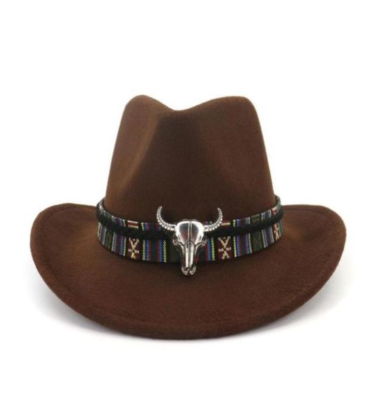 2021 wide brim western cowboy jazz hat cap men women wool felt fedora hats ribbon metal bullhead decorated black panama cap31191515120119, Blue;gray
2021 wide brim western cowboy jazz hat cap men women wool felt fedora hats ribbon metal bullhead decorated black panama cap31191515120119, Blue;gray