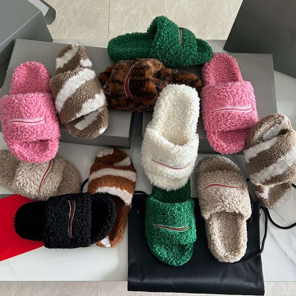designers winter slippers luxury fur slides women wool sandals autumn winter teddy fuzzy slipper with box no468, Black
designers winter slippers luxury fur slides women wool sandals autumn winter teddy fuzzy slipper with box no468, Black