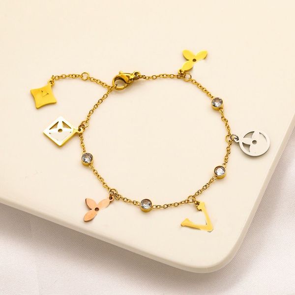 luxury bracelets chain women bangle 18k gold plated flowers stainless steel crystal letter gift wristband cuff chain designer jewelry, Black
luxury bracelets chain women bangle 18k gold plated flowers stainless steel crystal letter gift wristband cuff chain designer jewelry, Black