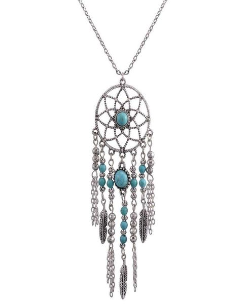 european and american dream trap necklace national wind chain fringed feathers turquoise necklace bohemia accessories7715591, Silver
european and american dream trap necklace national wind chain fringed feathers turquoise necklace bohemia accessories7715591, Silver