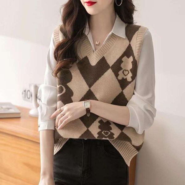 vintage rhombus cartoon age reducing knitted vest for women spring autumn winter sweater sleeveless jacket clip, Black;white
vintage rhombus cartoon age reducing knitted vest for women spring autumn winter sweater sleeveless jacket clip, Black;white