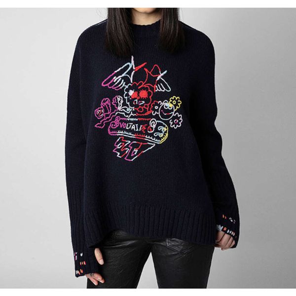 zadig voltaire knitted sweater handmade crochet embroidery knitwear designer colorful wool loose sweaters for women, White
zadig voltaire knitted sweater handmade crochet embroidery knitwear designer colorful wool loose sweaters for women, White