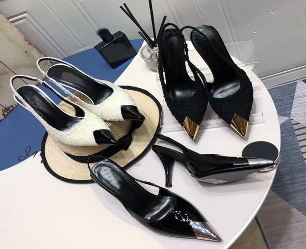 women dress shoes designer stiletto heels genuine leather sandals fashion metal pointed toes slingback pumps ladies wedding high h1892837, Black
women dress shoes designer stiletto heels genuine leather sandals fashion metal pointed toes slingback pumps ladies wedding high h1892837, Black