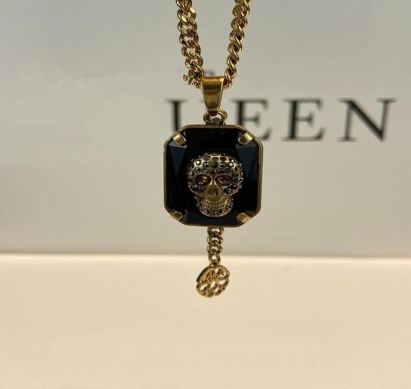 am new necklace ancient gold face brass black crystal with skull embellished with stylish punk style9231421, Silver
am new necklace ancient gold face brass black crystal with skull embellished with stylish punk style9231421, Silver