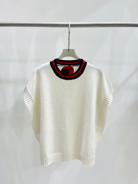 905 2023 autumn brand same style sweater short sleeve crew neck pullover white fashion womens clothes womens qian, White;black
905 2023 autumn brand same style sweater short sleeve crew neck pullover white fashion womens clothes womens qian, White;black