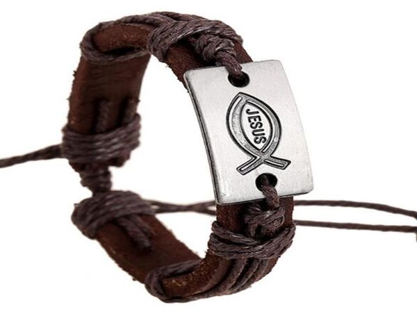 new fashion 100 leather bracelet christ jesus fish charm men bracelet alloy charms bracelet jewelry party fine jewelry leather fo9841637, Golden;silver
new fashion 100 leather bracelet christ jesus fish charm men bracelet alloy charms bracelet jewelry party fine jewelry leather fo9841637, Golden;silver