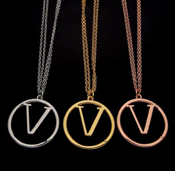 brass luxury hollow pendant necklaces 3 colors simple love copper ring hollow v letter double necklace women designer 8145702, Silver
brass luxury hollow pendant necklaces 3 colors simple love copper ring hollow v letter double necklace women designer 8145702, Silver