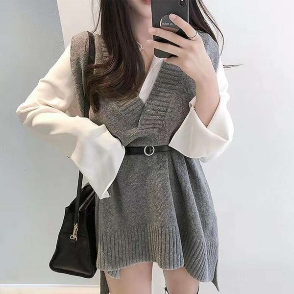 item title chic all matching vests lazy wind knitted vest autumn and winter style bottom sweater womens belt, Black;white 
item title chic all matching vests lazy wind knitted vest autumn and winter style bottom sweater womens belt, Black;white