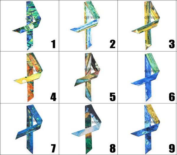 18 design scarves painter van gogh picasso monet painting women small silk scarf ribbon neckerchief waistband hand bag neck scarve9149470, Blue;gray
18 design scarves painter van gogh picasso monet painting women small silk scarf ribbon neckerchief waistband hand bag neck scarve9149470, Blue;gray