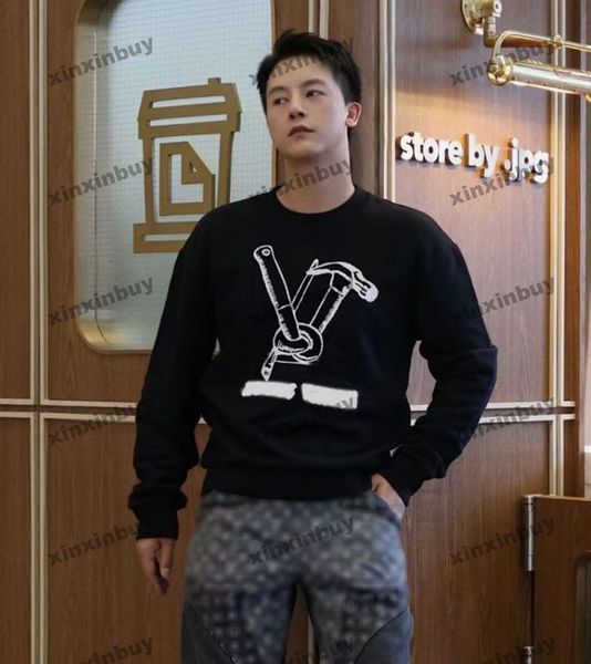 xinxinbuy men designer hoodie sweatshirt 23ss paris letter toolbox pattern embroidery long sleeve women black white s-2xl, Black;brown
xinxinbuy men designer hoodie sweatshirt 23ss paris letter toolbox pattern embroidery long sleeve women black white s-2xl, Black;brown