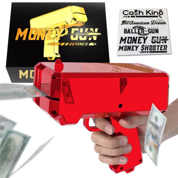 

RUVINCE Money Gun Shooter That Look Real Prop Gun Make It Rain Handheld Cash Gun for Game Movies Party Bill Dispenser Shooter (Gold)