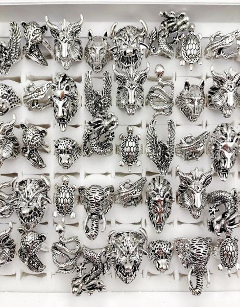 fashion 203050100pcs animal head ring gothic style punk tough guy vintage mix metal band fit men and women jewelry gift cluster6309437, Golden;silver
fashion 203050100pcs animal head ring gothic style punk tough guy vintage mix metal band fit men and women jewelry gift cluster6309437, Golden;silver