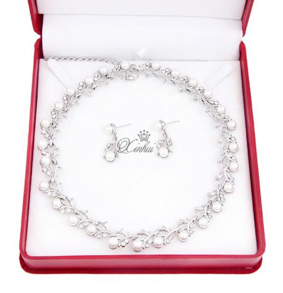 concise pearl necklace earrings suit bride jewelry marry wedding zircon set chain jewellery 30026716931, Silver
concise pearl necklace earrings suit bride jewelry marry wedding zircon set chain jewellery 30026716931, Silver
