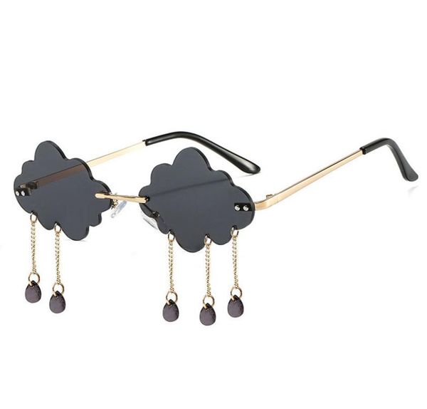 special design cloud lenses sunglasses with raindrops dangling at chains cute and fashion novelty rimless eyeglasses3335089, White;black
special design cloud lenses sunglasses with raindrops dangling at chains cute and fashion novelty rimless eyeglasses3335089, White;black
