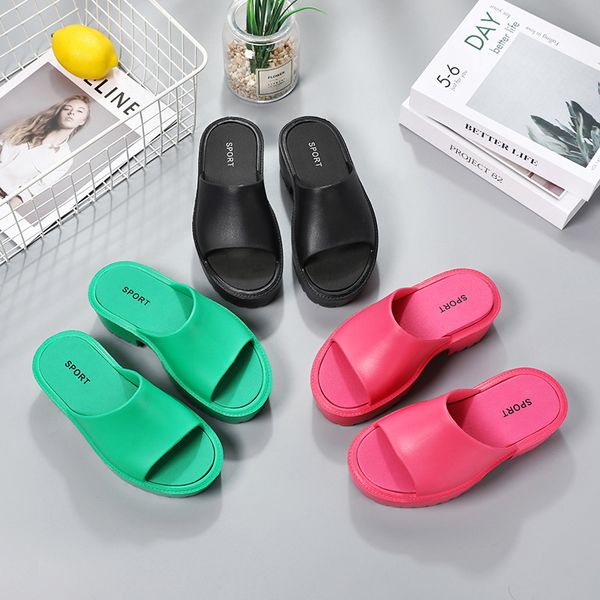 aaa high design platform slippers women's summer indoor non-slip home home muffin high heels plastic women's wedge slippers a word, Black
aaa high design platform slippers women's summer indoor non-slip home home muffin high heels plastic women's wedge slippers a word, Black