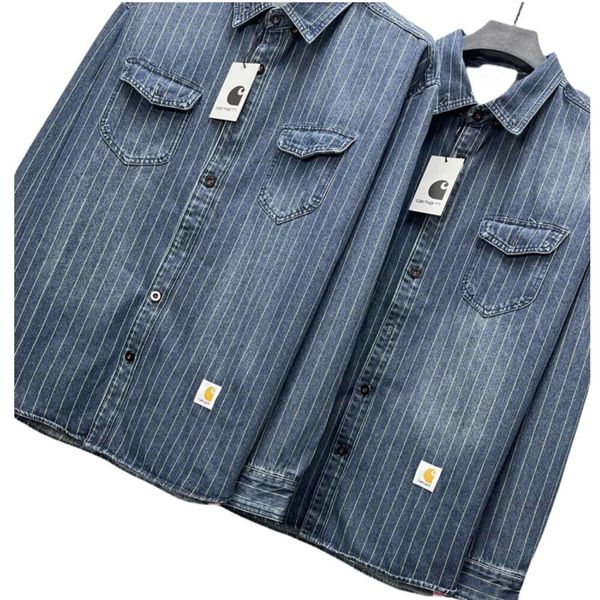 men's designer carharts fashion new high-quality autumn new striped denim long-sleeved shirt jacket micro-wide version, Black;brown
men's designer carharts fashion new high-quality autumn new striped denim long-sleeved shirt jacket micro-wide version, Black;brown