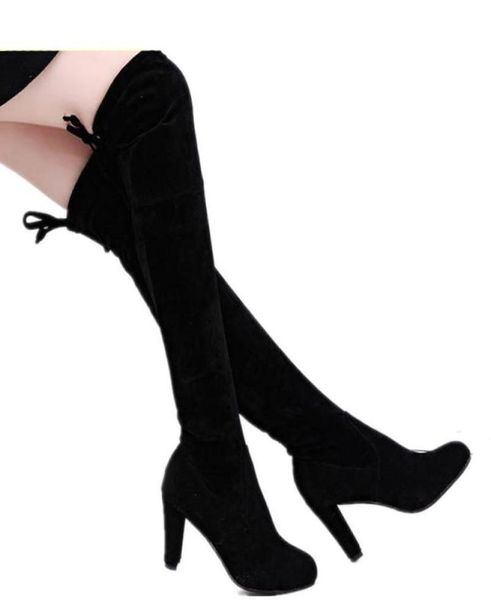 women boot faux suede over the knee boots lace up high heels shoes woman female slim thigh botas1820967, Black
women boot faux suede over the knee boots lace up high heels shoes woman female slim thigh botas1820967, Black