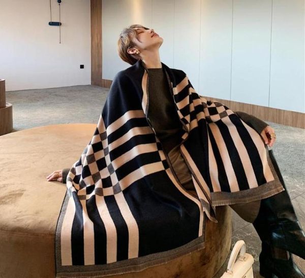 luxury black plaid scarf women winter warm cashmere blanket wraps female scarves lady thick foulard stole1447894, Blue;gray
luxury black plaid scarf women winter warm cashmere blanket wraps female scarves lady thick foulard stole1447894, Blue;gray