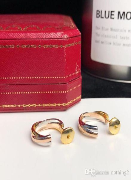 925 sterling silver tricolor mixed earrings designer trinity jewelry for women high earrings gift with box5345068
925 sterling silver tricolor mixed earrings designer trinity jewelry for women high earrings gift with box5345068