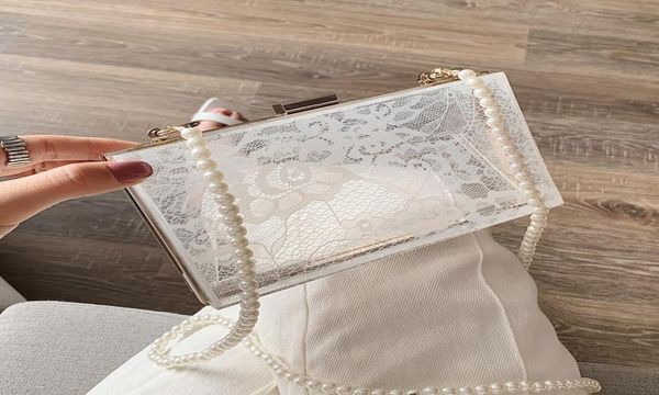 evening bags black white lace acrylic box design pearl chain ladies party clutch bag shoulder tote women flap handbag5666439
evening bags black white lace acrylic box design pearl chain ladies party clutch bag shoulder tote women flap handbag5666439