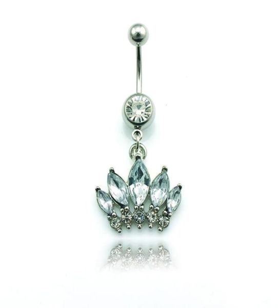 body piercing fashion belly button rings stainless steel barbell dangle white plastic crystal crown navel rings jewelry1446633, Silver
body piercing fashion belly button rings stainless steel barbell dangle white plastic crystal crown navel rings jewelry1446633, Silver