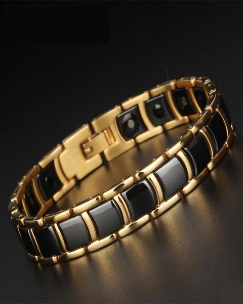 gold stainless steel handmade jewelry classic link magnetic bracelet men health friendship mens black white ceramic bracelets9944890, Golden;silver
gold stainless steel handmade jewelry classic link magnetic bracelet men health friendship mens black white ceramic bracelets9944890, Golden;silver