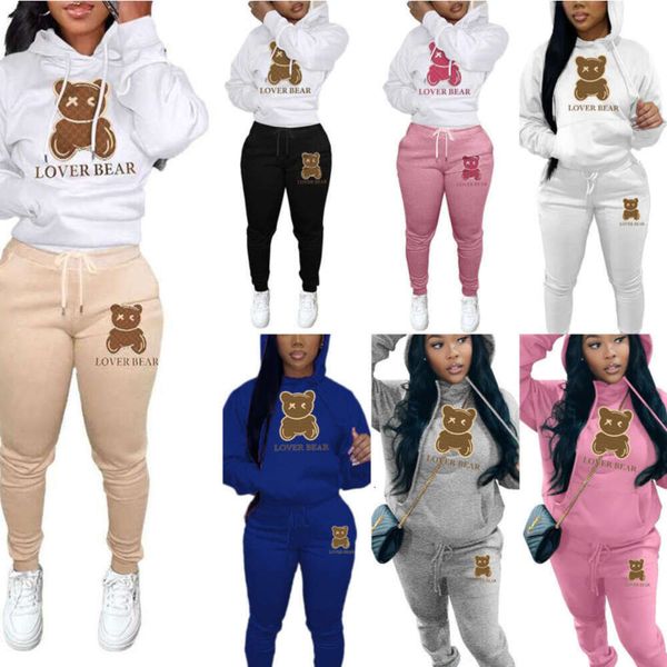 women tracksuits summer shorts designer two piece set 2023 thickened hooded bear pattern sweater trousers casual sports jogging suits, Gray
women tracksuits summer shorts designer two piece set 2023 thickened hooded bear pattern sweater trousers casual sports jogging suits, Gray