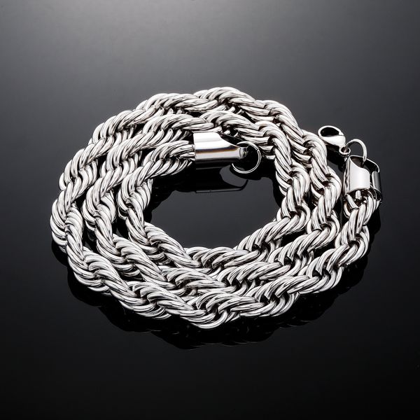 hip hop 14k real gold plated stainless steel rope chain necklace for men women gift fashion jewelry accessories, Silver
hip hop 14k real gold plated stainless steel rope chain necklace for men women gift fashion jewelry accessories, Silver
