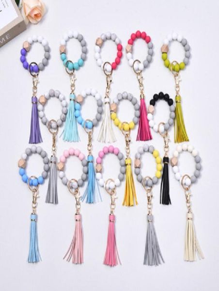 silicone key ring bracelet car keychain beaded wristlet tassel for women and girlslry7850386, Silver
silicone key ring bracelet car keychain beaded wristlet tassel for women and girlslry7850386, Silver