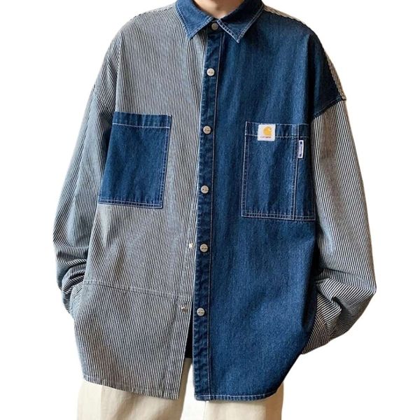 men's designer carharts fashion new high-quality autumn new port wind loose trend denim long sleeve shirt coat men and women's wea, Black;brown
men's designer carharts fashion new high-quality autumn new port wind loose trend denim long sleeve shirt coat men and women's wea, Black;brown
