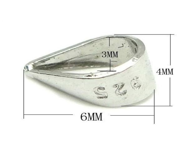 

20pcslot 925 sterling silver pinch clip clasp for pendant diy craft jewelry 3x4x6mm wp0242683007