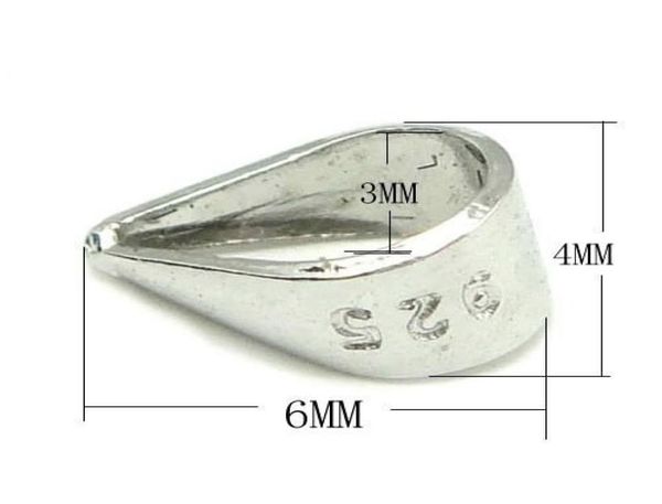 

20pcslot 925 sterling silver pinch clip clasp for pendant diy craft jewelry 3x4x6mm wp0242683007